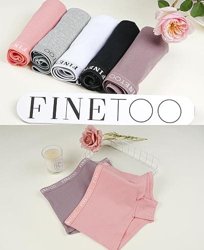 FINETOO Boyshort Underwear for Women Cotton Boxer Briefs Full Coverage Ladies BoyShorts Panties 5 Pack thumbnail 6