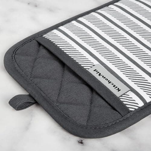 KitchenAid Albany Pot Holder 2-Pack Set, Charcoal Grey, 7"x10" thumbnail 3