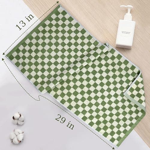 Jacquotha Hand Towels for Bathroom 4 Pack, Cotton Soft Absorbent for Face Spa Bath Gym Kitchen, Hand Towel Set Decorative Checkered, 13 x 29 Inches, 4 Colors thumbnail 3