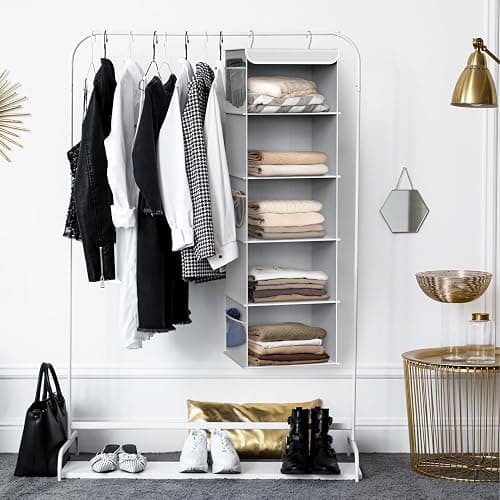 SimpleHouseware 5 Shelves Hanging Closet Organizer, Grey thumbnail 5