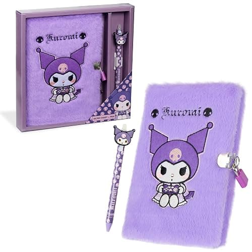 Hello Kitty Sanrio Diary with Lock and Key for Girls Teens Women Kuromi Notebook Journal Pen Gifts for Her (Purple) - Image 1