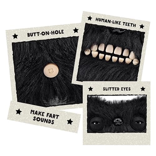 Fuggler Fart Face 9-inch Assortment Series 1 (Munch Munch – Black Long) by ZURU, Funny Ugly Monster Plush Toy thumbnail 3