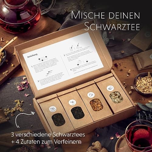 Tee Selber Mischen Set Geschenk mit Schwarztee - BIO Schwarzer Tee Geschenkset mit 7 leckeren Tee-Sorten zum DIY Teemischung Selber Machen thumbnail 2