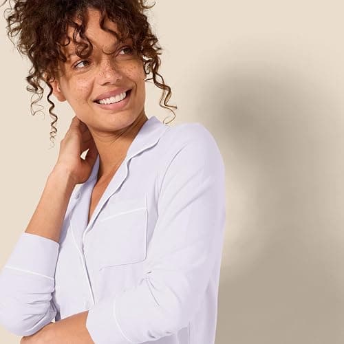 Amazon Essentials womens Cotton Modal Long-Sleeve Shirt and Full-Length Bottom Pajama Set thumbnail 4