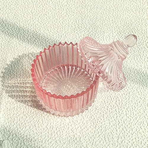 Monomer Dish for Acrylic Liquid, Large Dappen Dish with Lid, 3 oz, Pink | Acetone Cups for Nails, Glass Cup for Monomer liquid, Acrylic Nail Brush Cleaner Holder, Nail Brush Dish, CORFULRA, - Image 1