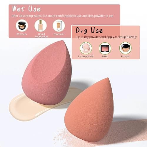 COSTICA Makeup Sponge Set Blender, Beauty Sponge Makeup Blender Flawless for Liquid - Multi Colored 4 pcs Rose Series thumbnail 3