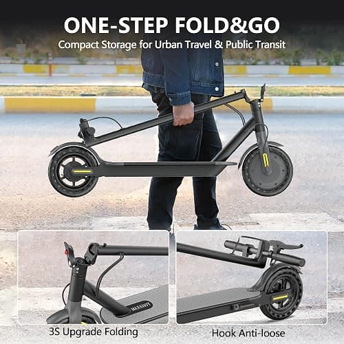 Maxshot Electric Scooter, 350W/500W Powerful Motor, 19-22 MPH Max Speed, 15-28 Miles Range, Foldable escooter with Dual Braking Systems, Smart APP thumbnail 5