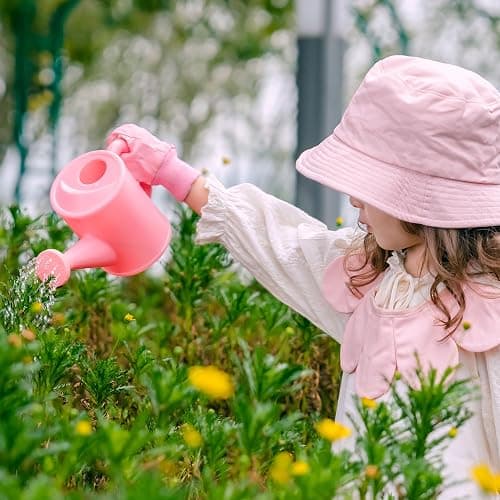 ROBOTIME Kids Gardening Set, 17PCS Kids Gardening Tools for Girls, Toddler Gardening Set with Hat, Apron, Gloves, Watering Can & Tool Bag – Outdoor Garden Toy Kit (Pink) thumbnail 7