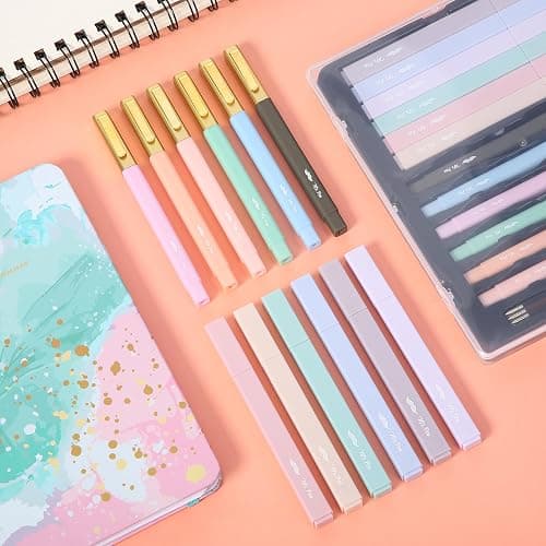 Mr. Pen- Aesthetic Highlighter and Gel Pen Set with Case, 12 Pack, Bible Highlighters & Cute Pens Refills With Soft Ink & Tip, No Bleed for Bible Study, Journaling, Planner, Notes, School Supplies thumbnail 2