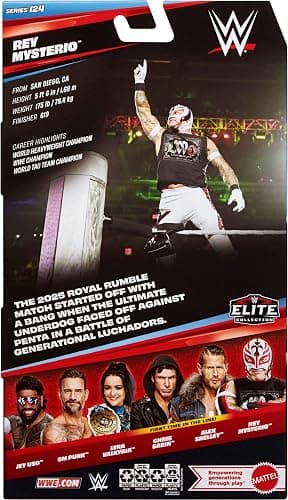 Mattel WWE Elite Action Figure & Accessories, Series #125 Set, 6-inch Collectible Rey Mysterio with 25 Articulation Points & Swappable Hands thumbnail 6
