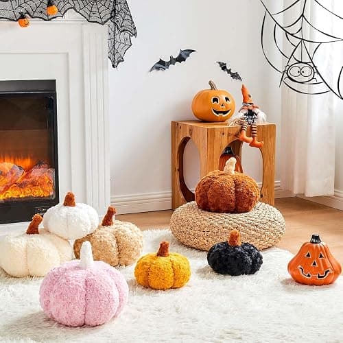 Lfsaaj Pumpkin Pillow Fall Pumpkin Throw Pillow Halloween Decorative Pillow | 8"x4" Dusty Pink Pumpkin Shaped Pillows Small Cute Autumn Plush Throw Pillows for Halloween Thanksgiving Fall Room Decor thumbnail 6