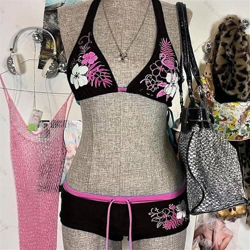 2 Piece Y2k Halter Bikini Sets Women Sexy Swimsuit Beach Sets Cute Summer Going Out Outfits 2025 Vacation 2000s thumbnail 3