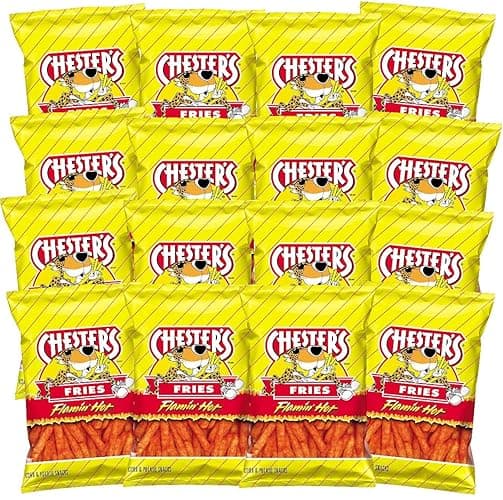 Chester's Flamin' Hot Fries - Snack Pack of 16 Gluten Free Healthy Chips & Crisps- Bulk Snacks & Individual Chips - Variety Chips for All Adults, Teenagers, and Kids Snacks, 1.75 Ounce Bags - Image 1