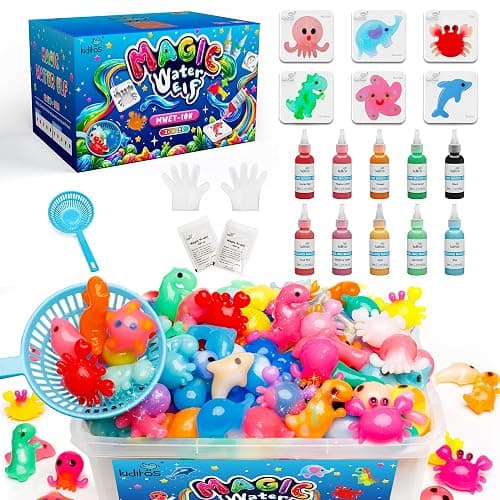 Kiditos Magic Water Elf Toy Kit–Squishies for Kids, 10 Gels & 6 Molds, Magic Gel Water Pets Sensory Toy, Fun DIY Craft Kit, Party Favors, Birthday & Christmas Gifts for Kids Ages 3+ - Image 1