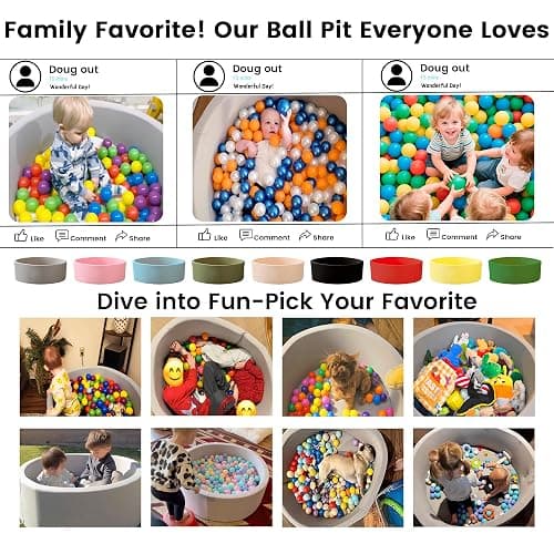 Zedachica Ball Pit for Toddlers 35.43''x11.81 Baby Ball Pits Soft Memory Foam Ball Pit Round Kids Ball Pit Indoor Game Kids Play Ball Pool Ideal Gift for Girls and Boys (Grey, NO Balls) thumbnail 7
