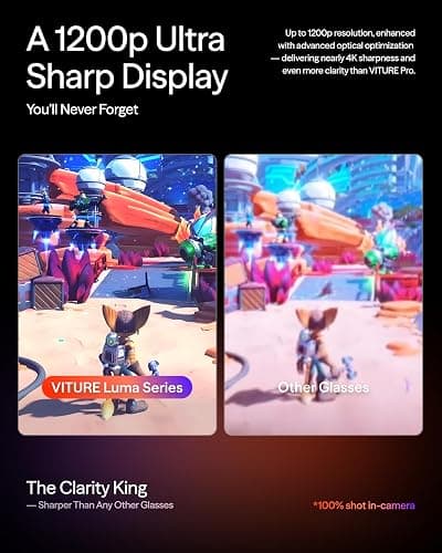 VITURE Luma Ultra XR Glasses, 152'' Ultra Sharp Display, Full 6Dof Support, AR Hand Gestures, 52° FOV, 1500 Nits, for iPhone 17/16/15, Android, Mac, PC, Switch&Switch 2, World's 1st Real-time 2D to 3D thumbnail 3