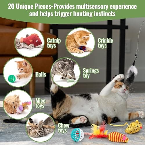 Fashion's Talk Cat Toys Variety Pack for Kitty 20 Pieces thumbnail 4