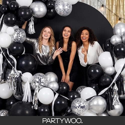 PartyWoo Black Balloons 130 pcs Different Sizes of 18 12 10 5 Inch Black Balloons Arch Kit Garland for Baby Shower Birthday Graduation Casino Gaming Anniversary Race Car Party Decorations Black-Y18 thumbnail 5