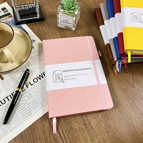 BGHEOUYV Notebook Journal, College Ruled Notebook Lined A5 160 Pages,Hard Cover Journals for Writing, Notebooks for Work Office School Women Men,5.7 inches x 8.4 inches(White) thumbnail 6