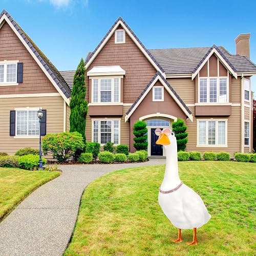 Shyyween Chain Collar and Sunglasses Porch Goose Outfits for Plastic Goose 23"/ 17'' Lawn Geese Statue Sunglasses Collar for Garden Geese Retro Pet Cosplay Party Yard(Pink,Rhinestone) thumbnail 6