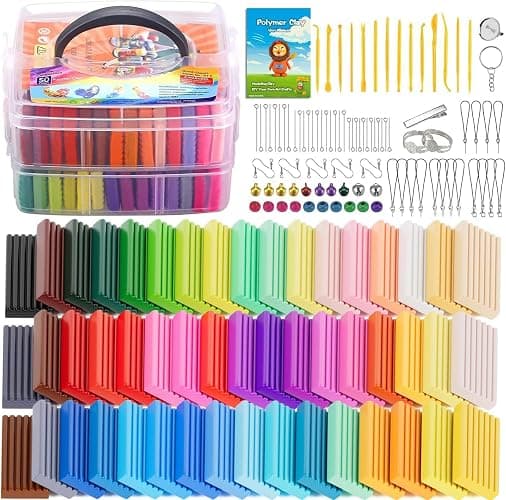 CiaraQ Polymer Clay Starter kit, Oven Bake Modeling Clay with Sculpting Tools, 50 Colors, 2.8 lb - Image 1