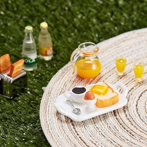 Dollhouse Accessories Decoration 1:12/1:6 Dollhouse Miniature Scene Model Mini Kitchen Accessories Set Scene Breakfast Bulk Pretend Toy DIY Birthday Gift Decor(Juice, Butter, Bread Machine Set) thumbnail 5