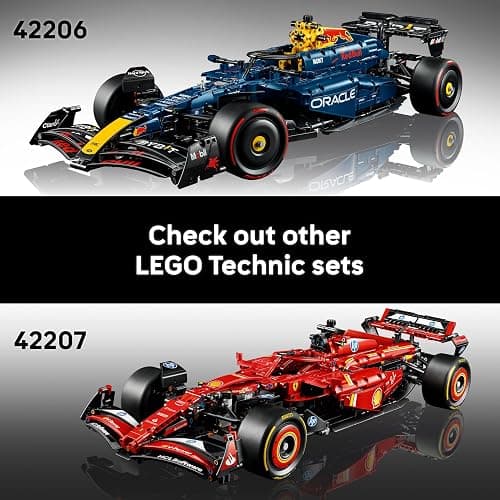 LEGO Technic Oracle Red Bull Racing RB20 F1 Car Model Kit - Collectible Formula 1 Building Set with 1:8 Scale V6 Engine, Gear Box, Steering & DRS - Gift Idea for Adult & Teenage Racing Fans - 42206 thumbnail 8