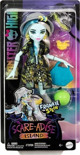 Monster High Scare-adise Island Frankie Stein Doll with Swimsuit, Coverup & Beach Accessories Like Hat, Volleyball & Tote thumbnail 6