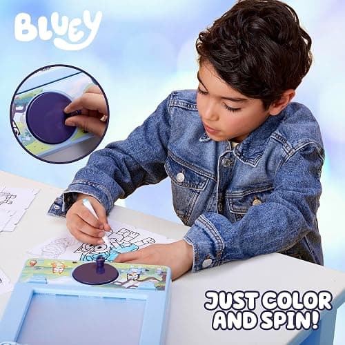 Bluey Motion Animation Tablet - Turn Drawings into Bluey with 20 Design Inserts, Coloring Markers, Drawing Pad, 8"W x 8.5"H thumbnail 3