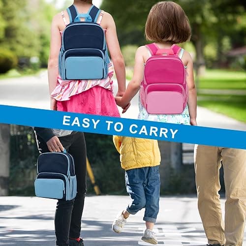 LoDrid Backpack Compatible with Tonie Box 2/1, Carrying Case with Multiple Pockets for Headphones, Charger and Accessories, Storage Bag for Audio Player Starter Set, Navy Blue (Patented Design) thumbnail 7