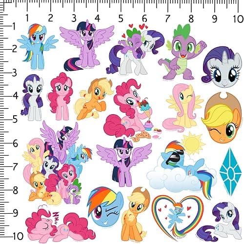 My Little Pony TV Friendship is Magic 50ct Vinyl Large Deluxe Stickers Variety Pack - Laptop, Water Bottle, Scrapbooking, Tablet, Skateboard, Indoor/Outdoor - Set of 50 thumbnail 3