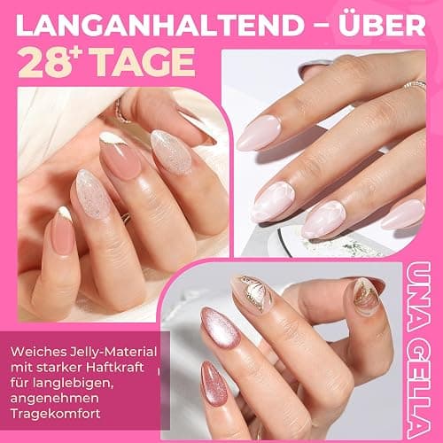 UNA GELLA Kurze Mandel Nail Tips, 504 Stück Nageltips Almond Tips für Gelnägel Soft Gel Nagelspitzen Full Cover Nails Tips für Acrylnägel, Nagelkunst & DIY Nagelstudio zu Hause 12 Größen thumbnail 3