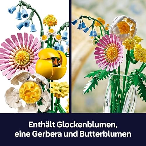 LEGO Botanicals Kleiner Sommerstrauß - Kunstblumen Set mit Glockenblumen, Gänseblümchen, Tulpen & mehr - Spielzeug für Mädchen und Teenager ab 9 Jahren - Weihnachtsdeko - Geschenk für Kinder - 10347 thumbnail 7