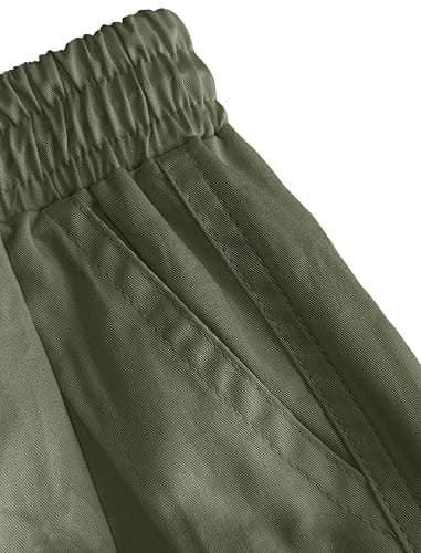 Nanasait Girls Cargo Pants Elastic Waist Drawstring with Pockets Pants, 6-14 Years thumbnail 5