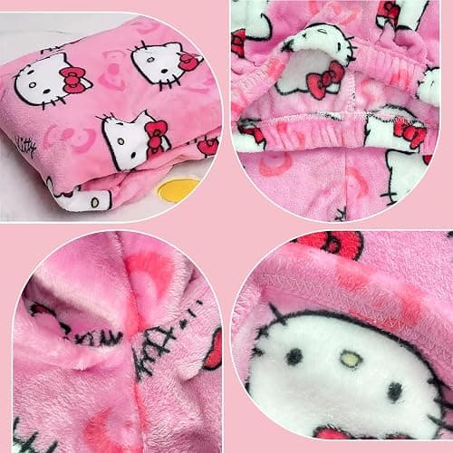 Pyjama, Hose Schlafanzughosen FüR Damen, Lang Flanell Pyjama Hose Cartoon Anime Pyjama Schlafhose Kawaii Pyjamas Schlafanzughose Winter Schlafanzughose (XL-Code, Geeignet für 161–164 cm) thumbnail 3