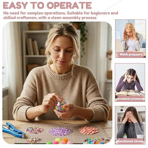 DIY Stress Ball Making Kit with 12 TPR Squishy Skins, 6 Fillers and Expander, Complete Squishy Maker Kit for Adults, ASMR Sensory Stress Relief Toys, Self-Care Gift for Office & Anxiety (12 Ball Skin) thumbnail 7