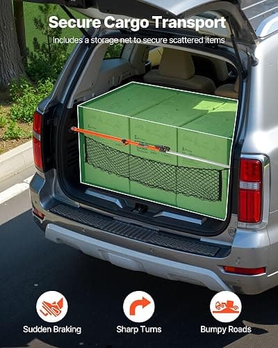 VEVOR Cargo Bar, Ratcheting Cargo Bars Adjustable from 40" to 73", Heavy-Duty Steel Cargos Stabilizer with Storage Net & Divider Bar, Telescoping Load Lock Bars for SUVs, Sedans thumbnail 2