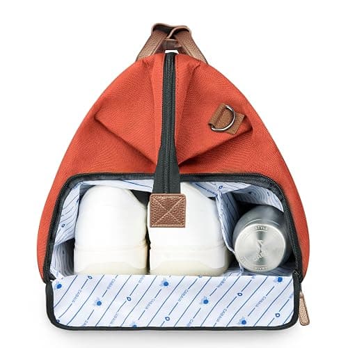 CABAIA - Sac de Voyage Duffle Adventurer Bogota 40L - Compatible Bagage Cabine 45x30x29 - Déperlant & Certifié Vegan - 2 Poches - Compartiment à Chaussures - Sac Week-End, Sac de Sport - Orange thumbnail 6