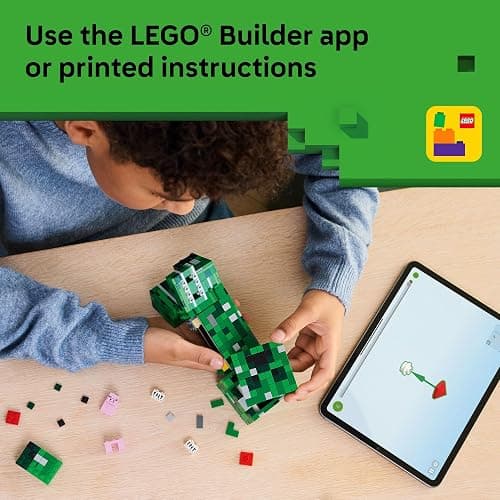 LEGO Minecraft The Creeper Kids Building Toy - Minecraft Toy for Boys & Girls, Ages 10+ - Room Decor for Gamers -W/ 1st Version Minifigure - Gift for Christmas - 21276 thumbnail 6
