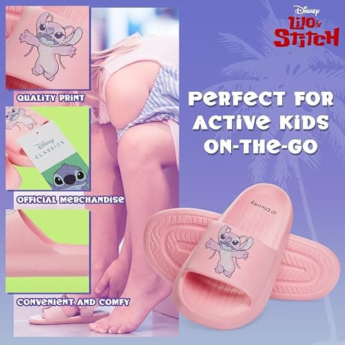 Disney Stitch Girls Sliders, Beach or Pool Shoes for Kids - Stitch Gifts thumbnail 4