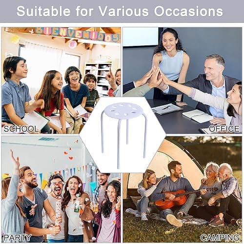 VECELO 6-Piece Stacking Stools, 17.7 Inch Standard Height, Portable Stackable Colorful Decoration Stools for School Classroom and Office Use, White - White thumbnail 8