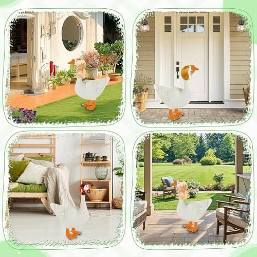 SUPXYC 3PCS Porch Goose Wigs, Cute Lawn Goose Statue Braid Wig, Patio Yard Goosey Wig, Garden Goose Outfits Wigs Accessories, for 17 Inch and 23 Inch Statue Lawn Goosey Garden thumbnail 4