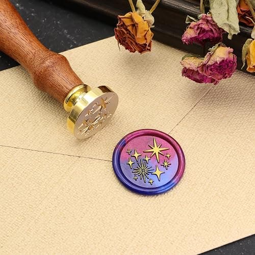 SWANGSA Star Wax Seal Stamp with 200pcs Sealing Wax Beads Kit, Great for Embellishment of Wedding Invitations, Wine Packages, Gift Wraps thumbnail 2