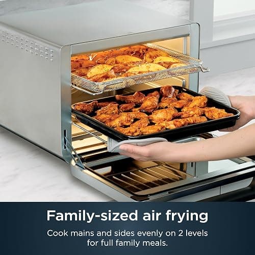 Ninja Air Fryer & Toaster Oven | Prestige Smart XL Countertop Oven | Bakes up to 20 Cookies, Fits up to a 12lb Turkey | Pizza, Toast, Bake, Air Fry & Reheat | 1800 Watts | Stainless Steel | DT501​ thumbnail 5