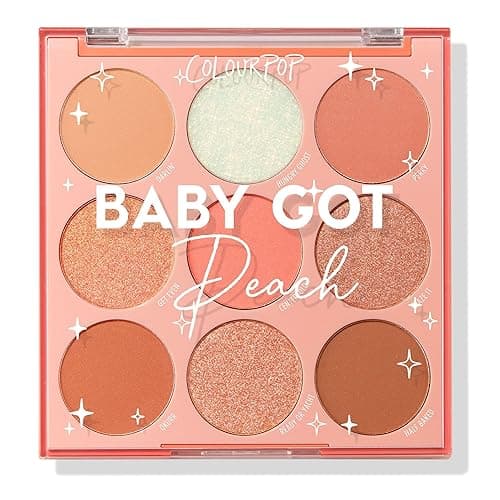 ColourPop Baby Got Peach Shadow Palette - Orange & Coral Shadows with Metallic, Matte and Glitter Finishes - High-Pigment Makeup with a Long-Wearing Formula (0.3 oz) - Baby Got Peach - Image 1