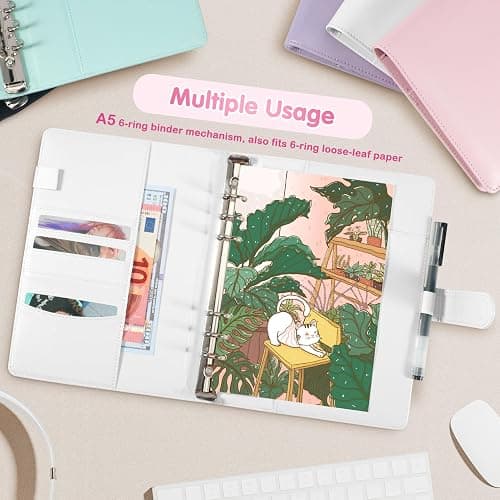 A5 Kpop Photocard Binder with 30 Pack 4-Pocket Card Pages, 6 Ring A5 Binder Card Collector Album with 240 Card Slots,PU Leather Binder Cover with Magnetic Buckle Closure for Organizing Trading Card thumbnail 2