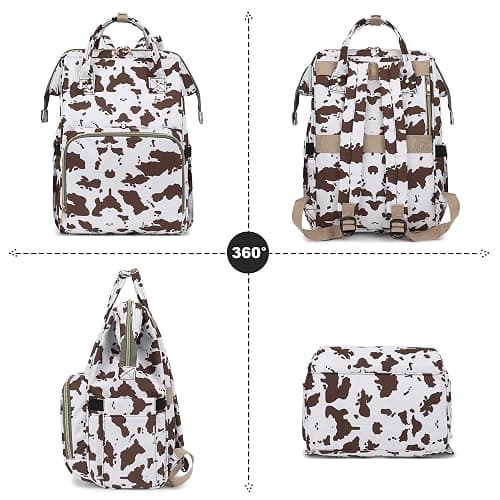 Yusudan Laptop Backpack for Women Men, 15.6 inch College School Backpack Bookbag for Work/School/Travel/Business (Cow Print Brown) thumbnail 6