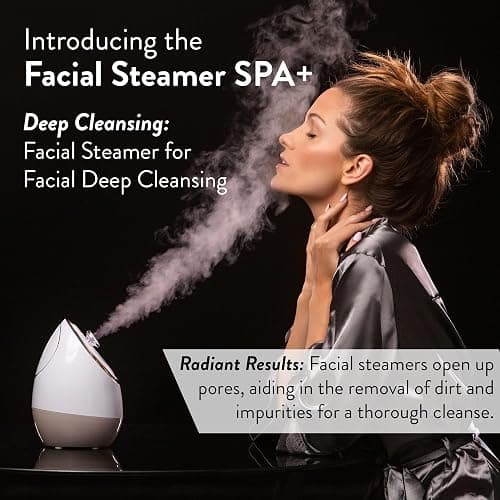 Facial Steamer SPA+ by Microderm GLO - Best Professional Nano Ionic Warm Mist, Home Face Sauna, Portable Humidifier Machine, Deep Clean & Tighten Skin, Daily Hydration for Maximum Serum Absorption thumbnail 2