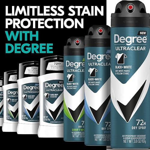 Degree Men UltraClear Antiperspirant Deodorant Black + White 72-Hour Sweat & Odor Protection Antiperspirant For Men With MotionSense Technology 2.7 Ounce (Pack of 4) thumbnail 9