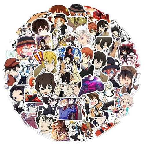 50Pcs Bungo Stray Dogs Stickers,Popular Classic Anime Stickers Waterproof Vinyl Decals for Bumper Cars Computer Scrapbook Guitar Luggage Skateboard Cute Aesthetic Manga Gifts (DG) - Image 1